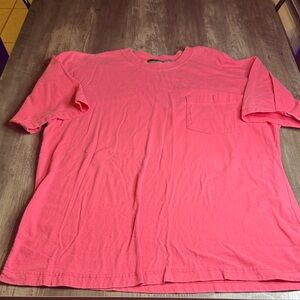 Vintage Stefano Men's Bright Pink Short Sleeve Pocket Tee